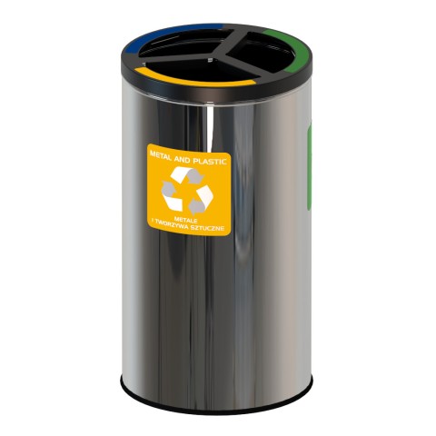 Runder Recyclingbehälter 3x25L